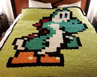 Yoshi Pixel Art Blanket