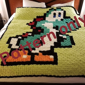 Yoshi Pixel Art Blanket PATTERN