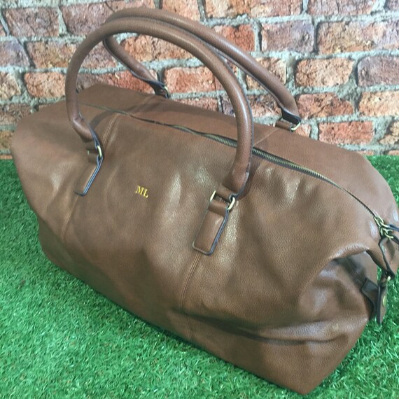faux leather weekender bag