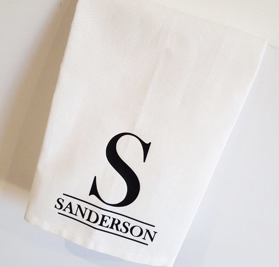Personalised Tea Towel. Family Name 