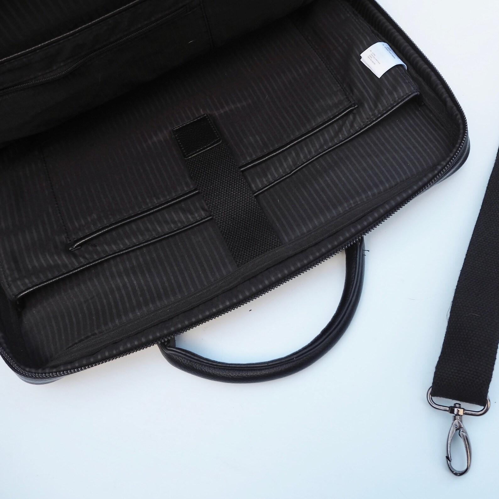 Black Faux Leather Laptop Bag the Andy Etsy