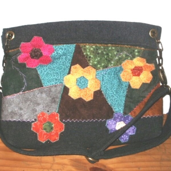 Patchworktasche, Wolle/Kaschmir, apart und auffallend!