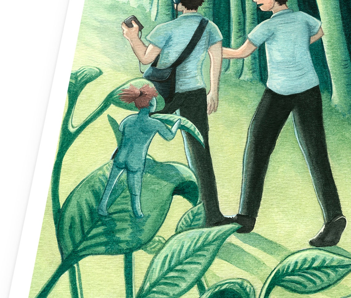 Japanese Yokai Print Koropokkuru Forest Legend Yokai Poster Etsy