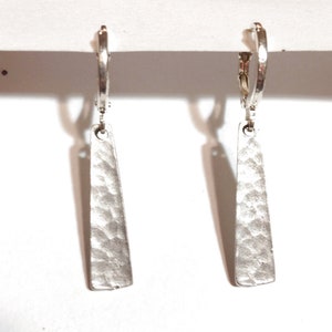 Hammered Silver Leverbacks or Earrings, Sterling Silver  or Pure Titanium Ear Wires  Option Available For Sensitive Lobes