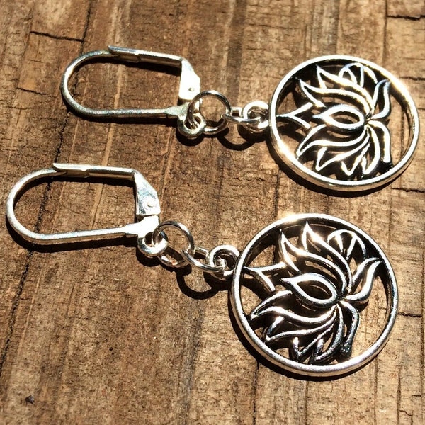 Lotus Titanium Earrings Etsy