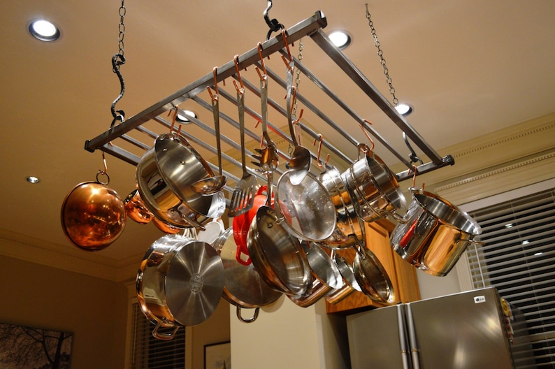 etsy hanging pot rack