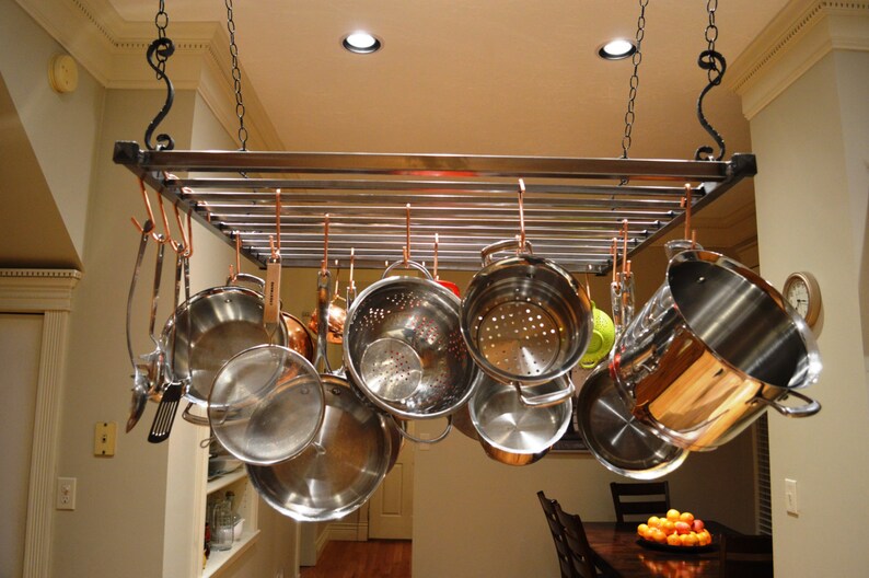 etsy hanging pot rack