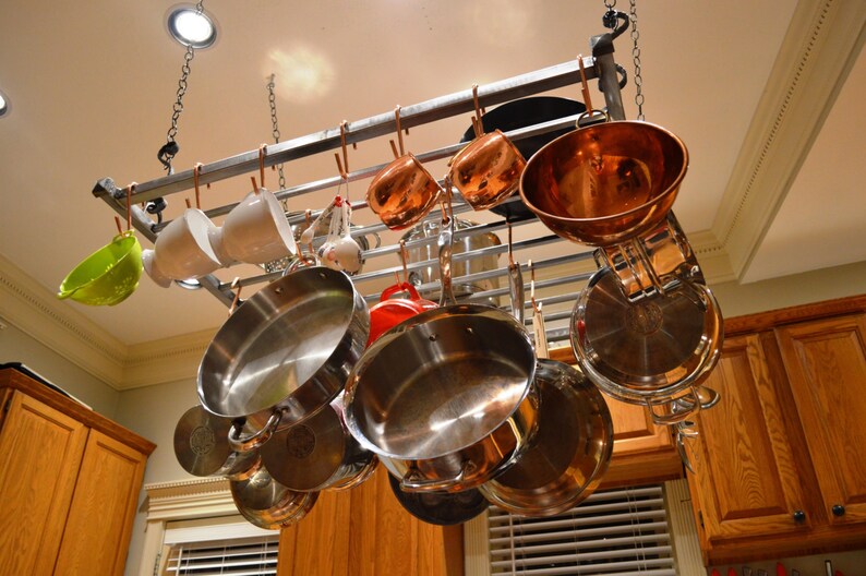 etsy hanging pot rack