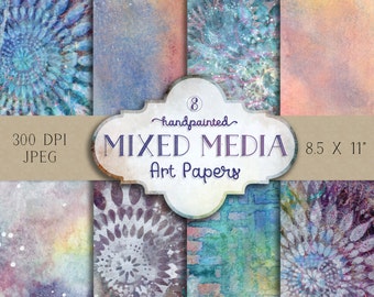50% OFF Printable Art Paper Pack: Printable Art, Watercolor Digital Paper, Digital Scrapbook Papers, High Resolution Papers, Digital Papers,