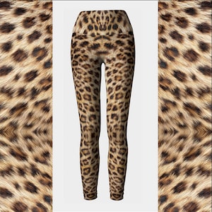 Leopard Leggings, High Waist Leggings, Women&#39;s Leggings, Animal Print Leggings, Boho Leggings, Leopard Costume, Yoga Leggings Women&#39;s,