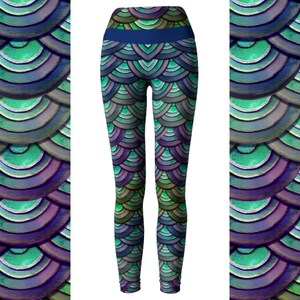 Dragon Scale Leggings, Squat Proof, High Waisted Leggings, Mermaid Leggings, Yoga Leggings, Mermaid Yoga
