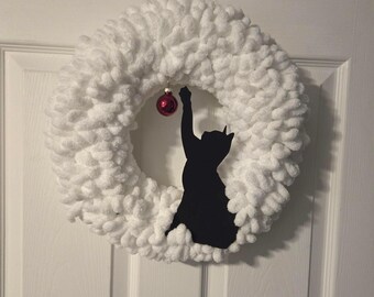 Pom-Pom Cat Wreath
