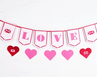 Valentine's day bunting banner, Galentines day bunting banner, love decoration