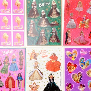 Vintage 80s 90s Barbie Sticker Sheet Hallmark Ambassador - Etsy