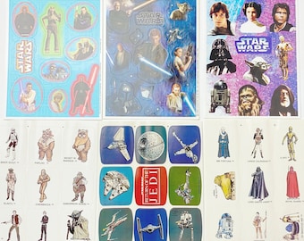 Vintage Star Wars Sticker Sheet - Choose: Episode VI Return of the Jedi, I Phantom Menace, II Attack of the Clones - Hallmark, Drawing Board