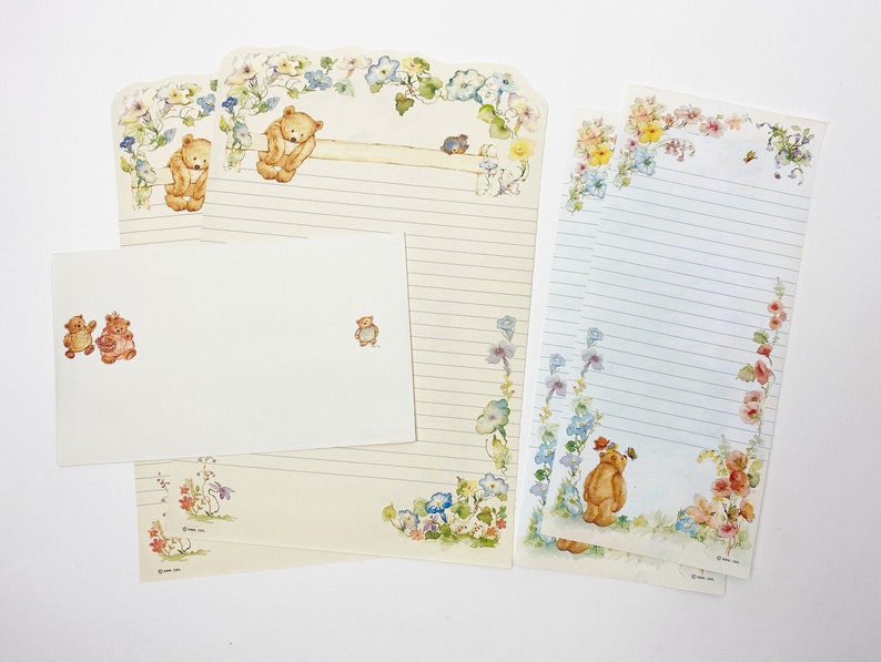 Vintage Hallmark Stationery Set 2 Letter Sheets 2 Memo Etsy