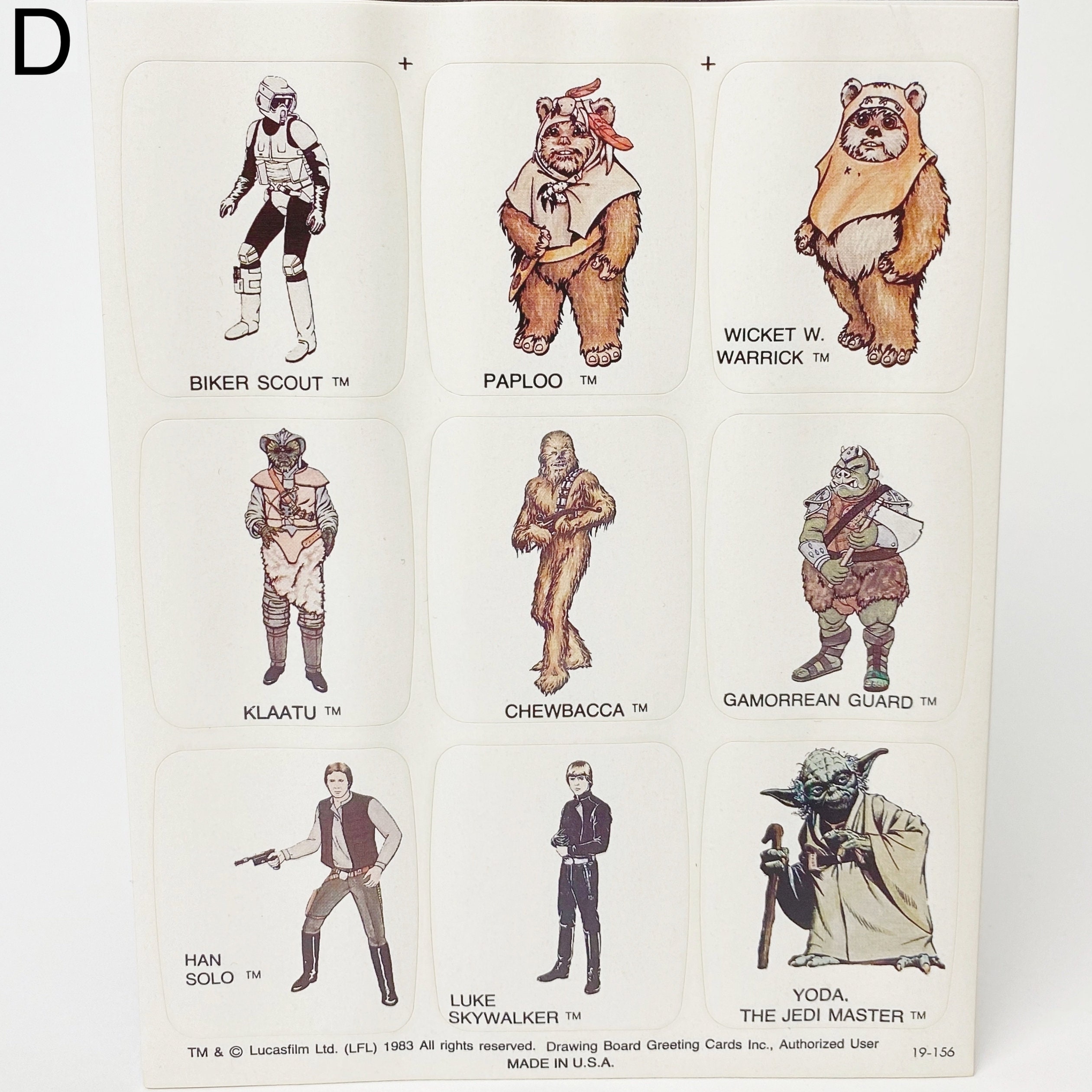 Vintage Star Wars Sticker Sheet Choose: Episode VI Return of - Etsy