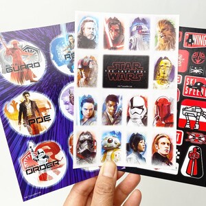 Star Wars Sticker Sheet - The Last Jedi - Stickety Do Da - American Greetings - Rey, Luke Skywalker, Finn, Kylo Ren, Poe, C3P0, R2D2, BB8