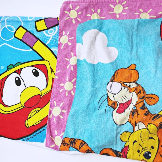 Vintage Beach Towel Winnie the Pooh OR Veggie Tales Disney Beach