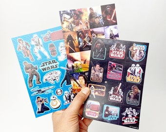 Star Wars Sticker Sheet - The Force Awakens - Stickety Doo Da - American Greetings - Rey, Finn, Kylo Ren, Poe, C3P0, R2D2, BB-8, Chewbacca