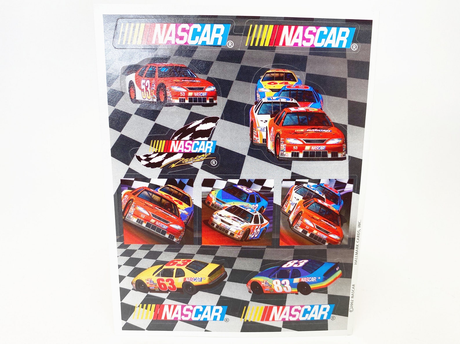 Vintage NASCAR Sticker Sheet Hallmark Heartline Racing Etsy México