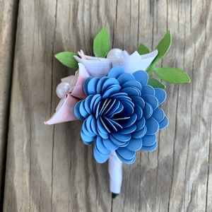 Mens wedding boutonniere paper flowers floral corsage artificial flowers, origami buttonhole