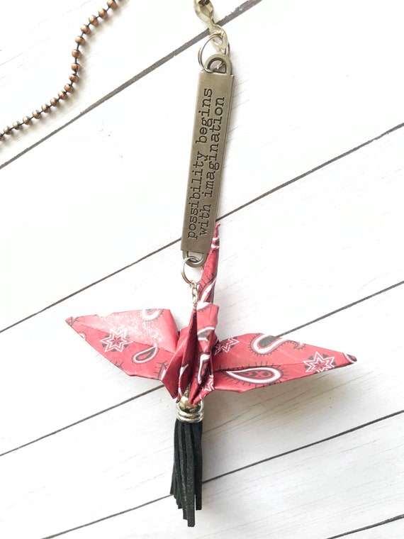 Ceiling Fan Pull Origami Paper Crane Good Luck Charm Hanging Decor