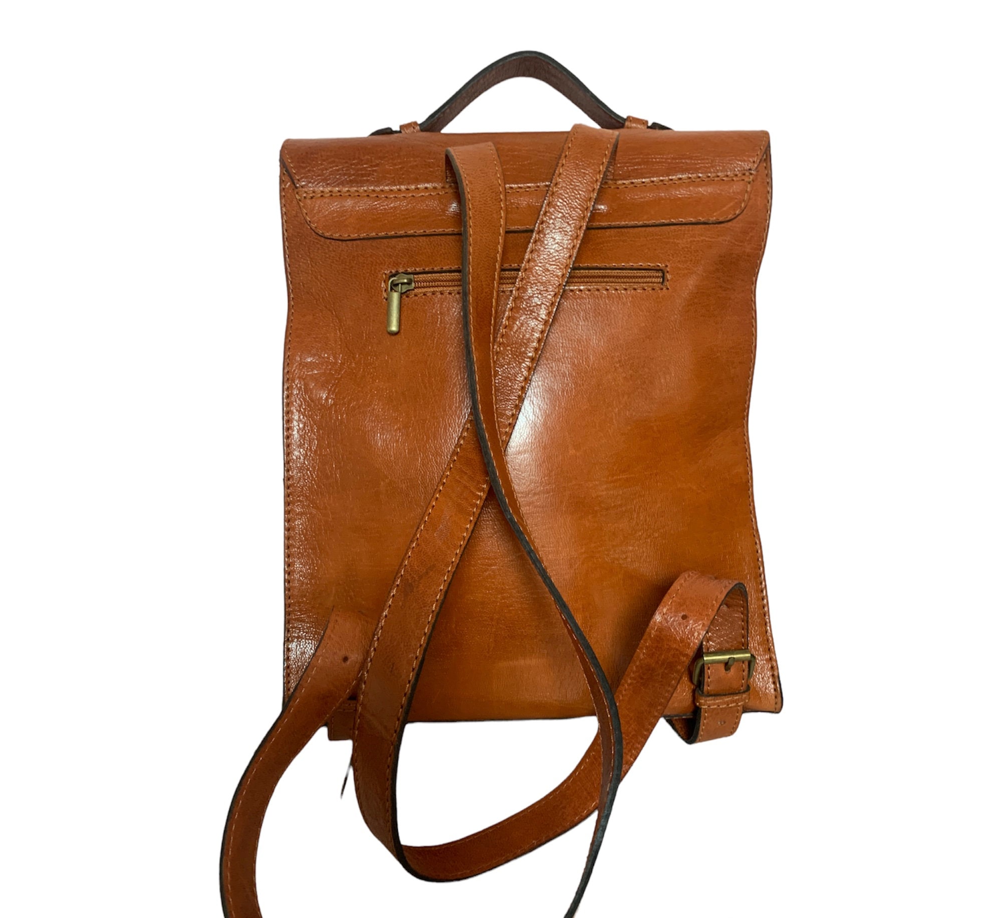 Handmade Leather Backpack Tan Brown Etsy