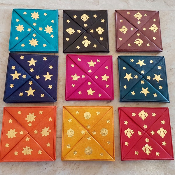 Genuine Soft Leather Coin Holder /Purse - Various colors in a traditional design * - Handmade in Morocco