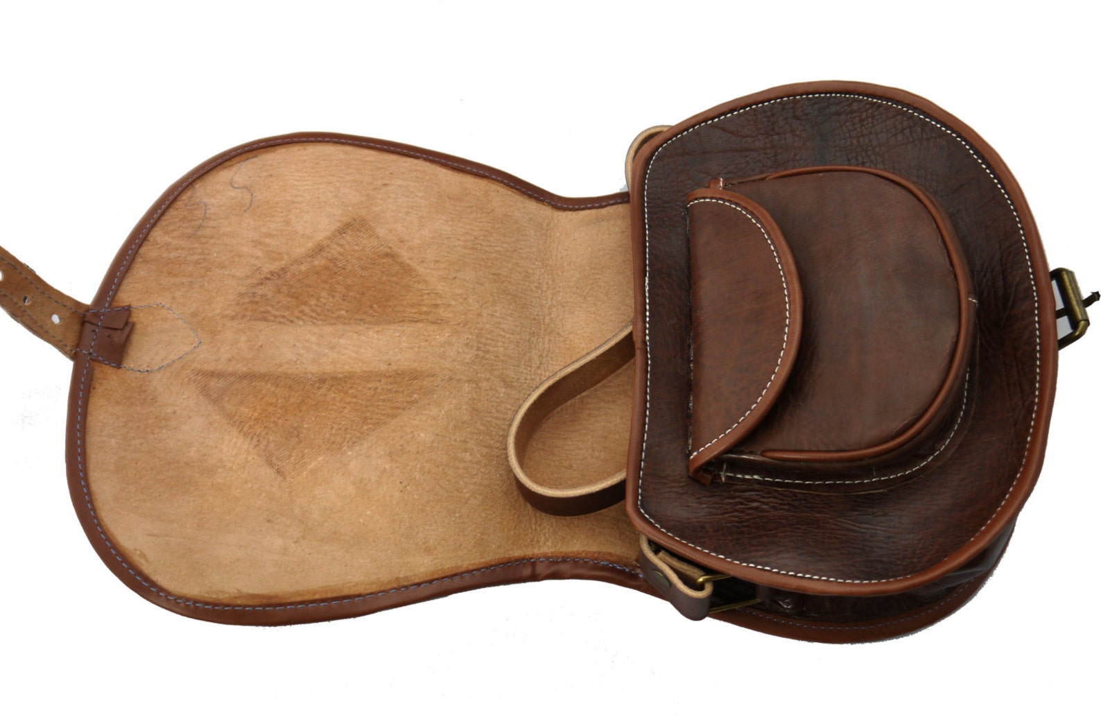 Vintage Style Hand Made Embossed Leather Saddle in Brown Etsy