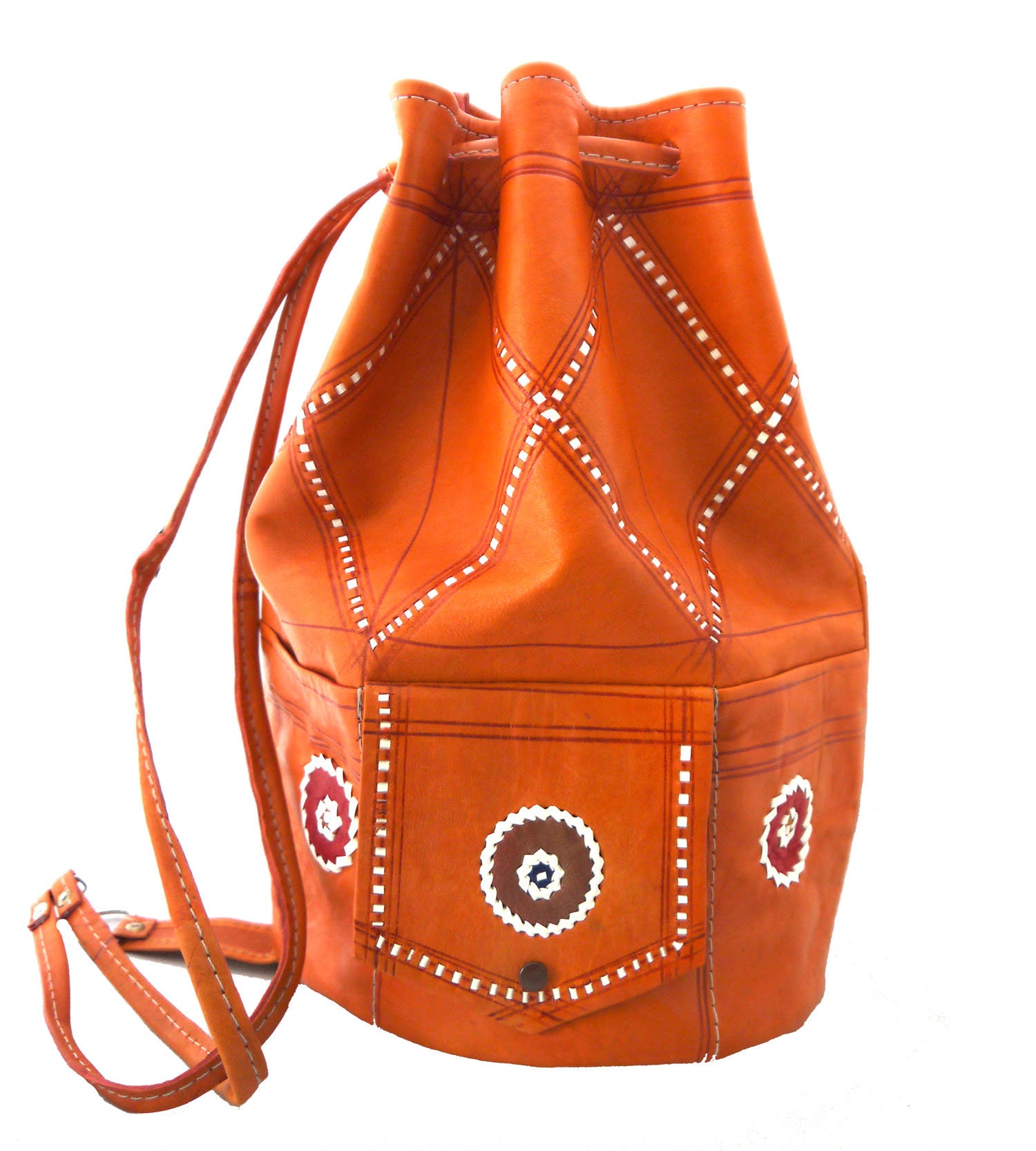 VINTAGE STYLE BAG Leather Shoulder Bag Duffle Bag Etsy