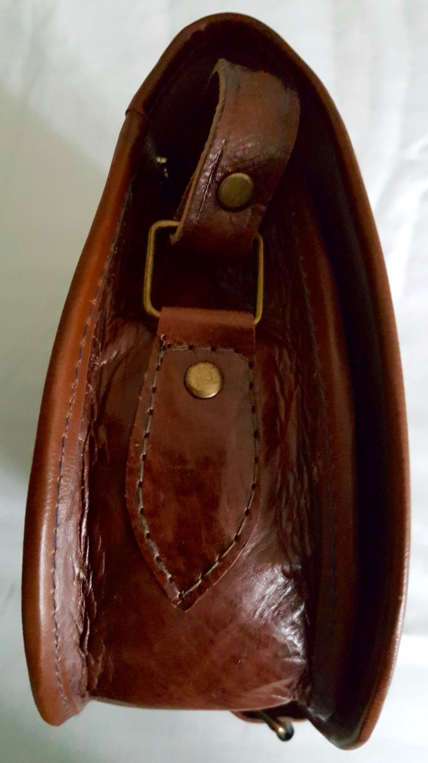 Vintage Style Hand Made Embossed Leather Saddle in Brown Etsy