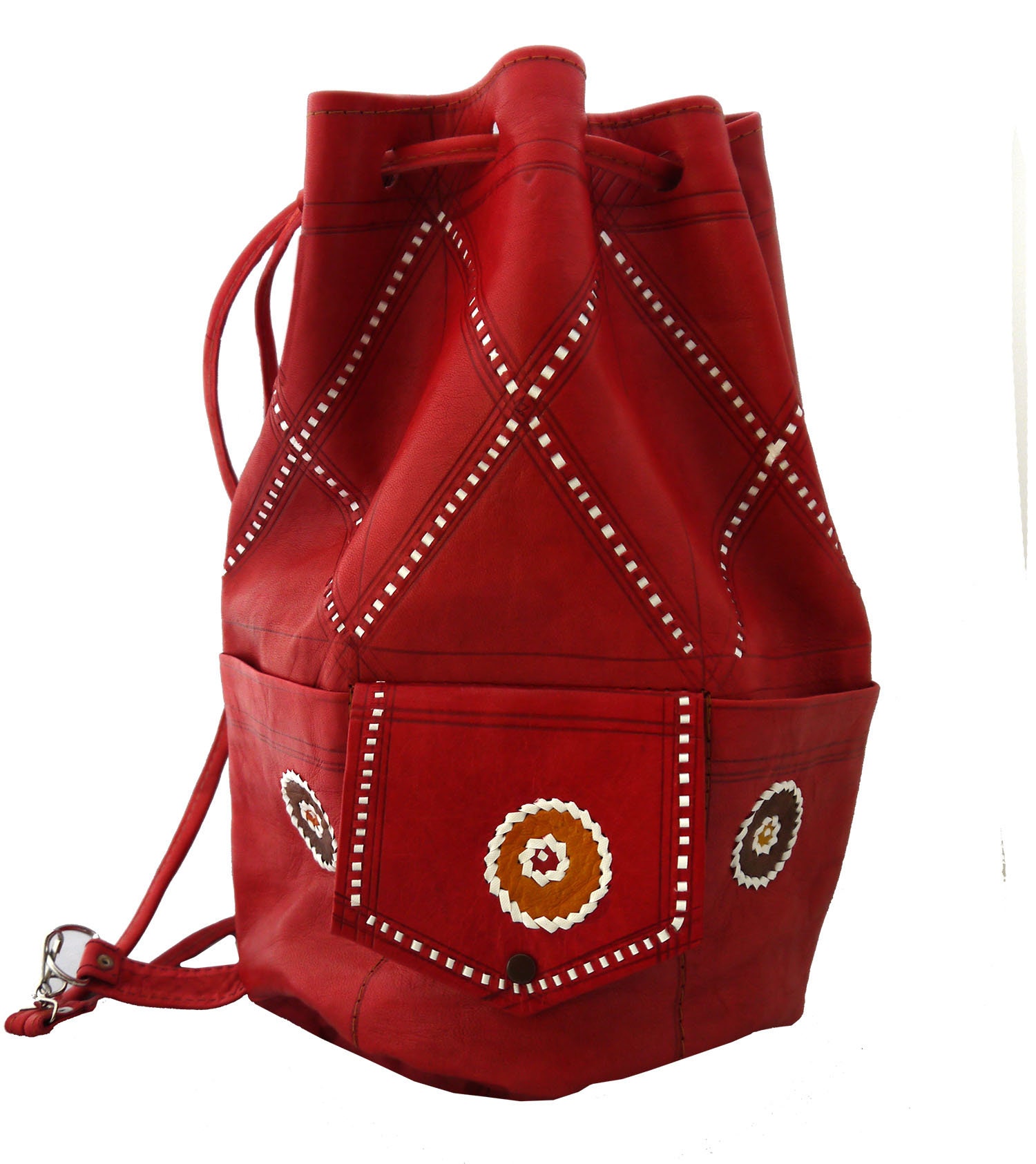 VINTAGE STYLE BAG Leather Shoulder Bag Duffle Bag Etsy