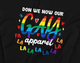 Cute Colorful LGBT Funny Happy Holidays Festive Our Gay Apparel Funny Ugly Christmas X-Mas Sweater Jumper Style Adult Unisex Sweatshirt