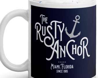 1980s 80s TV Comedy Golden Girls Inspired The Rusty Anchor Vintage Style Dishwasher and Microwave Safe Ceramic Coffee Mug (11oz and 15oz)
