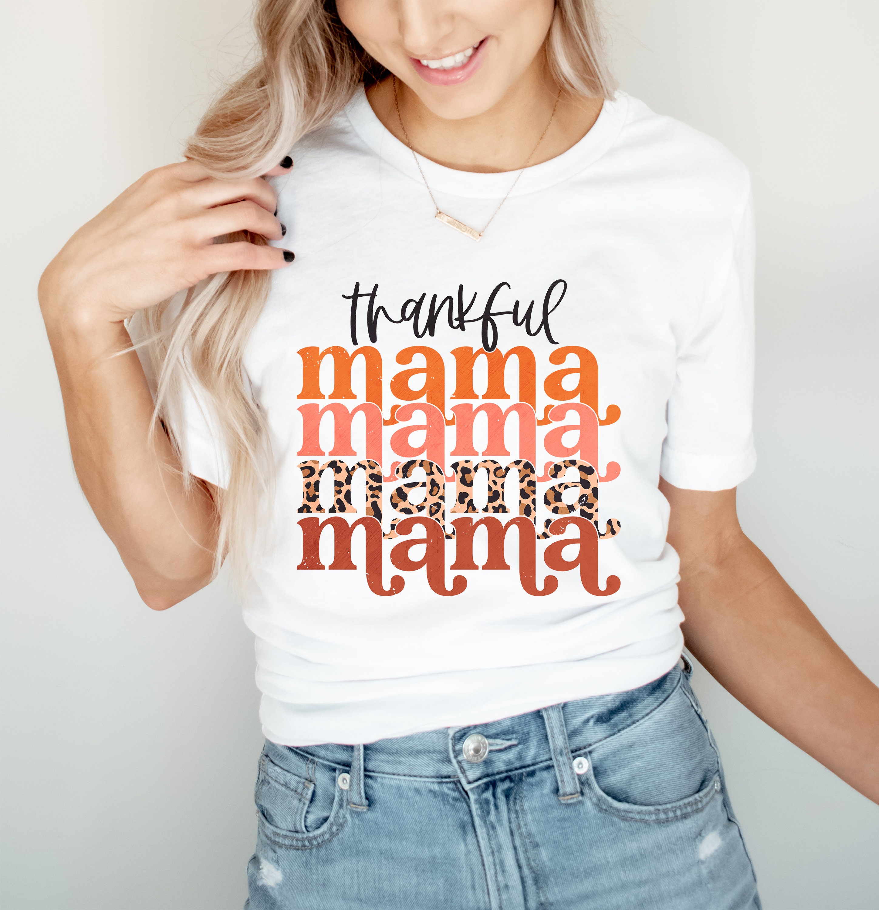 Thankful Mama Leopard Shirt Mom 