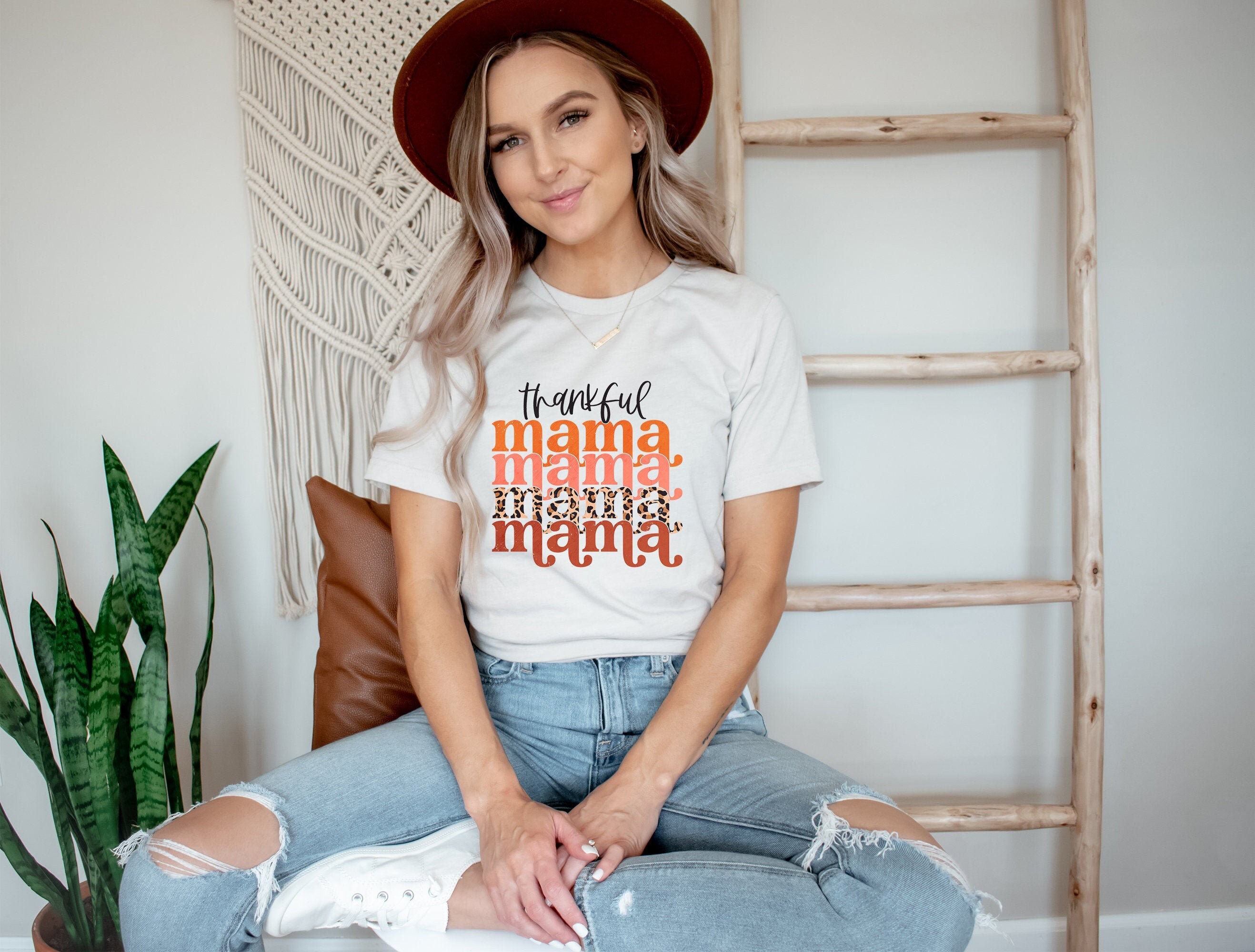 Thankful Mama Leopard Shirt Mom 