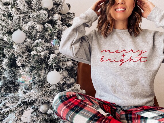 Merry and Bright Sweatshirt Womens 
