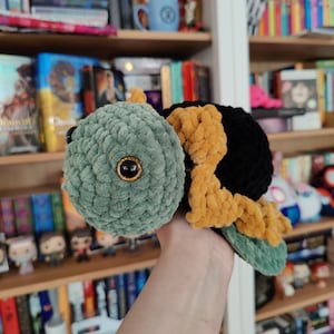 Sunflower Turtle Crochet Plushie Amigurumi Stuffed Animal Sea Turtle