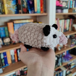 Crochet Opossum Plushie, Mini Opossum Amigurumi Crochet Blanket Yarn Plushie