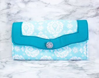 Blue Demask NCW, Necessary Clutch Wallet, Coin Purse, Money Holder, Bag