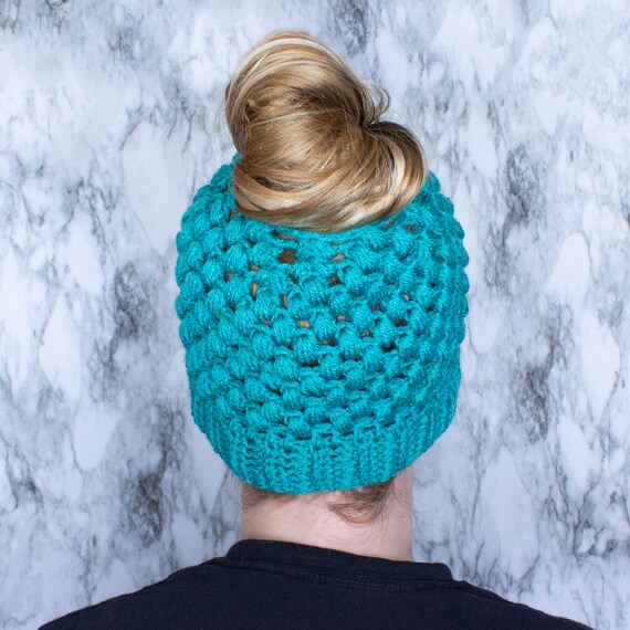 Handmade Crochet Beanie Cozy Winter Textured Sweater Knit Aqua Blue Green Teal Crochet Pattern: the Nevermore Beanie | PDF - Digital  main image 3