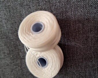 Fil pour perles - Taille D - C-Lon - Blanc x 2