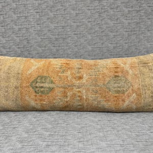 Oranges Lendenkissen, langer Kissenbezug, gedämpftes oranges langes Kissen, Sofakissen, Couchkissen, Bettkissen, Lendenkissen für Bett, 12X36
