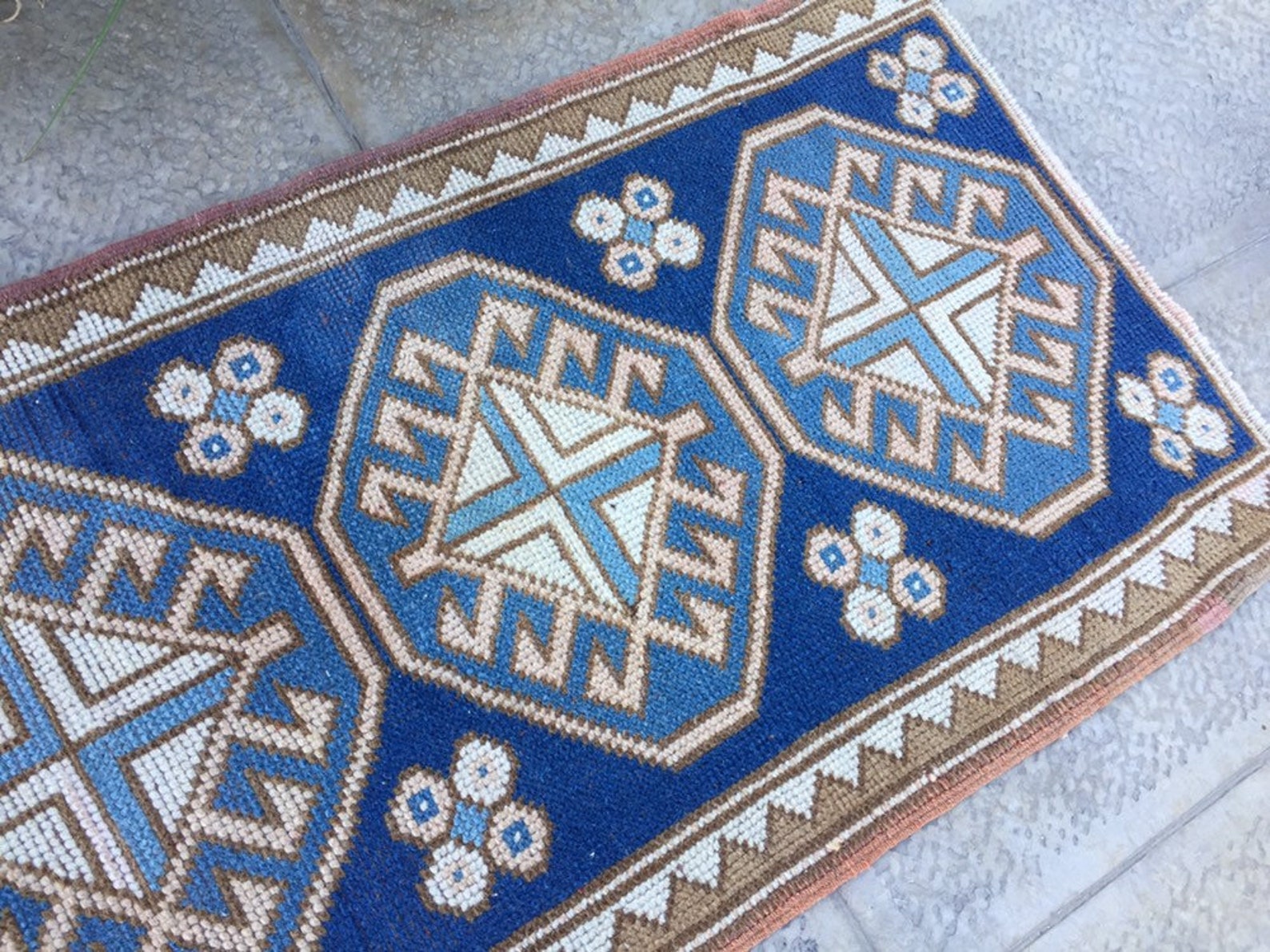 Small Rug Blue Rug Wool Rug Bath Rugs Carpet Rug Bath | Etsy