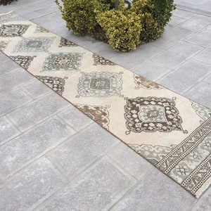 Vintage Rug Runner, Narrow Rug Runner, Hallway Rug Runner, Vintage Rug Runner, Carpet Runner, Muted Color Runner, 2.4 X 13 ft Turkish Rugs