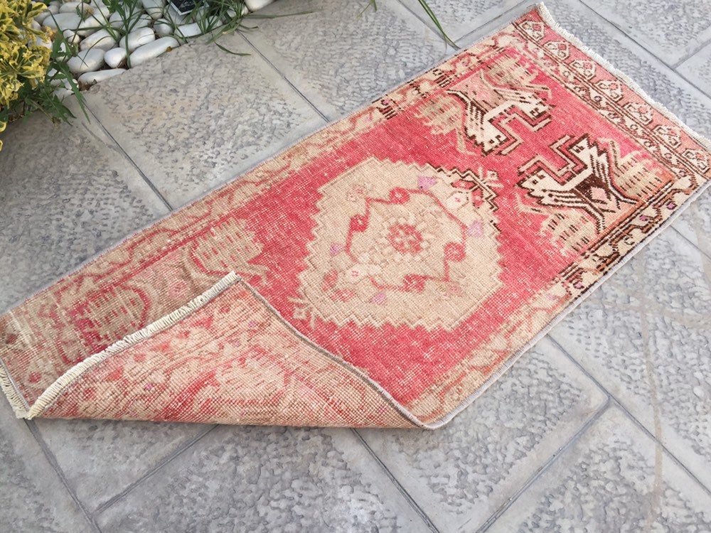 Handwoven Turkish Kilim Rug: Vintage Wool Cotton Doormat (20