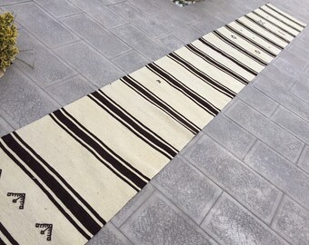 Alfombra de lana tejida a mano: Alfombra vintage color crema para escaleras (71 x 71 cm)