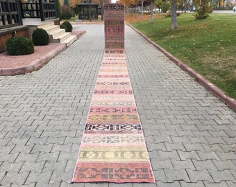 Alfombra turca de lana con patchwork vintage: tejida a mano (69 x 7,6 m)