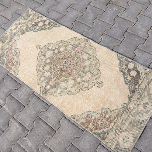 Muted Oushak Rug, shops Turkish Small Rug, Wool Faded Rug, Handmade Vintage Rug, Floor May Rug, 23” X 53” Inches Free Shipping Rug